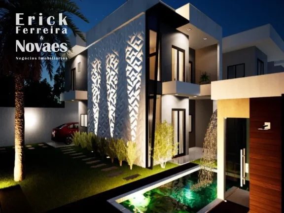 Imagem Excelente Casa Duplex em construção composta por 3 quartos sendo 1 suíte com closet, sala de estar e jantar, cozinha área gourmet com piscina