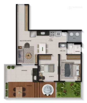 Imagem Apartamento com 2 dormitórios à venda, 45 m² por R$ 465.000 - Vila Velha/ES