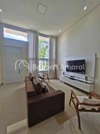 Imagem Casa térrea à venda em condomínio em Paulínia, com projeto moderno, pé-direito duplo na área s...