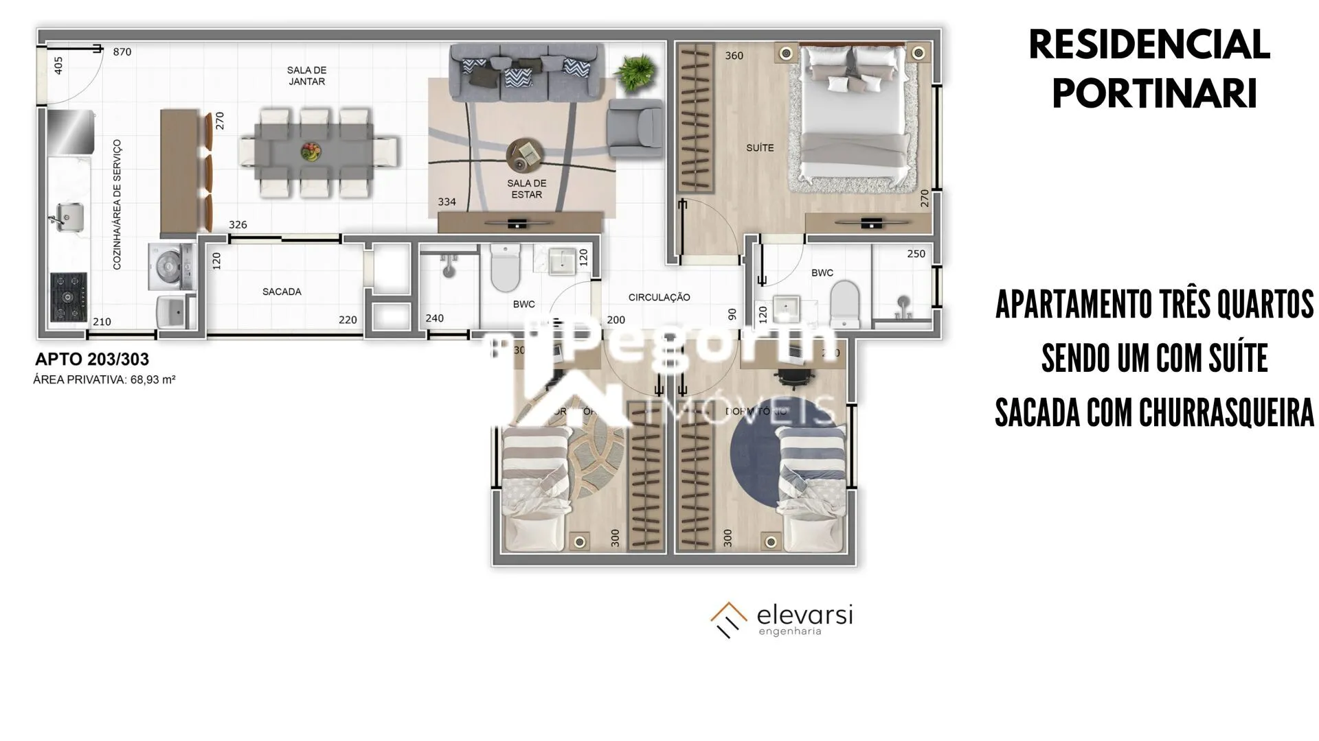 Imagem Apartamento à venda em Pinhais, Estância Pinhais, com 3 quartos, 47,82m²