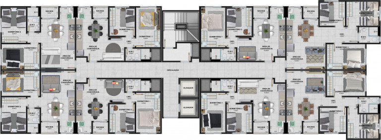 Imagem Apartamento com 2 Quartos à Venda, 53 m² em Santa Augusta - Criciúma