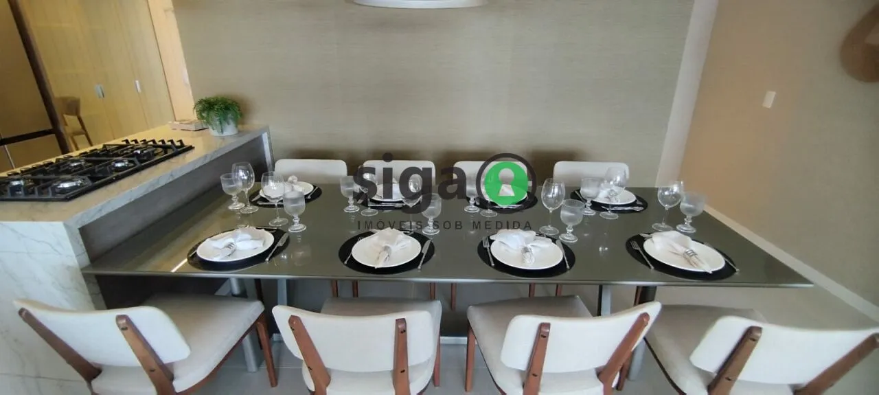 Imagem Apartamento mobiliado 196m² no EZ Parque da Cidade - 3 Suítes, 4 Vagas e Porteira Fechada