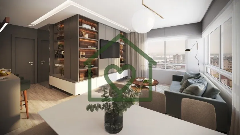 Imagem Excelente apto novo com 70m2 privativos, 02 dormitórios, ambos suítes, living 2 ambientes com chur...