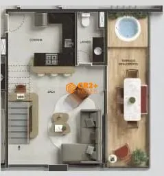 Imagem Vendo Apartamento 60m² c/ 1 Suíte e WC Social, em Piedade.