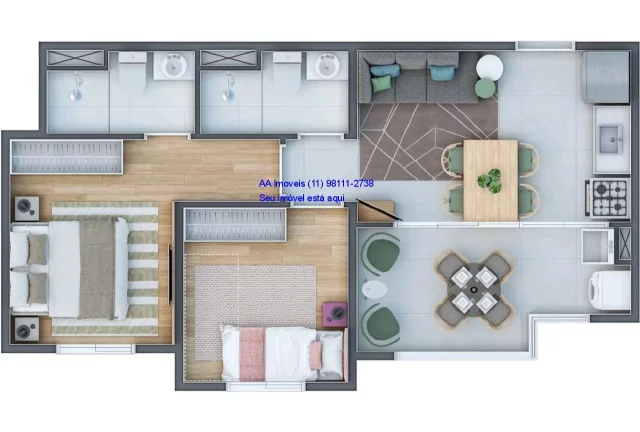 Imagem Apartamentos de 2 dormitórios com varanda