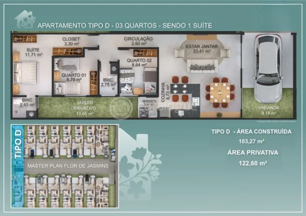 Imagem Sua Nova Casa no Condomínio Flor de Jasmins - Parque das Árvores