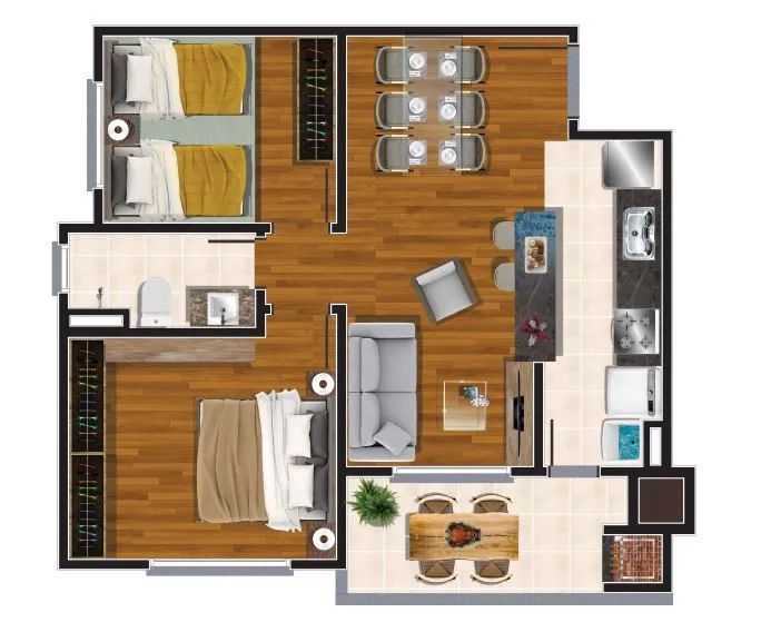 Imagem Apartamento à venda em Caxias do Sul, São Leopoldo, com 2 quartos, 52.41m2
