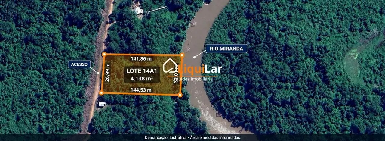Imagem Pesqueiro com Fundo e Acesso Direto ao Rio Miranda à Venda em Miranda-MS com 4.138 m²