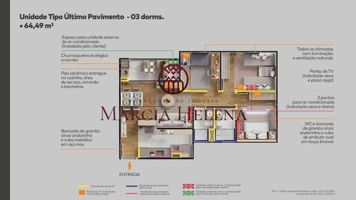 Imagem Apartamento à venda em Campinas, Bonfim, com 3 quartos, 64,49 mm2