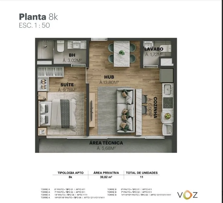 Imagem Apartamento à venda com 45.25m2 por R$ 830.000,00