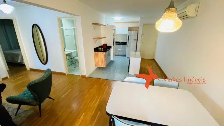 Imagem Apartamento mobiliado para locação na Consolação, São Paulo-SP: 2 quartos, 1 suíte, 2 salas, 1 banheiro, 1 vaga, 80m². Encontre seu novo lar!