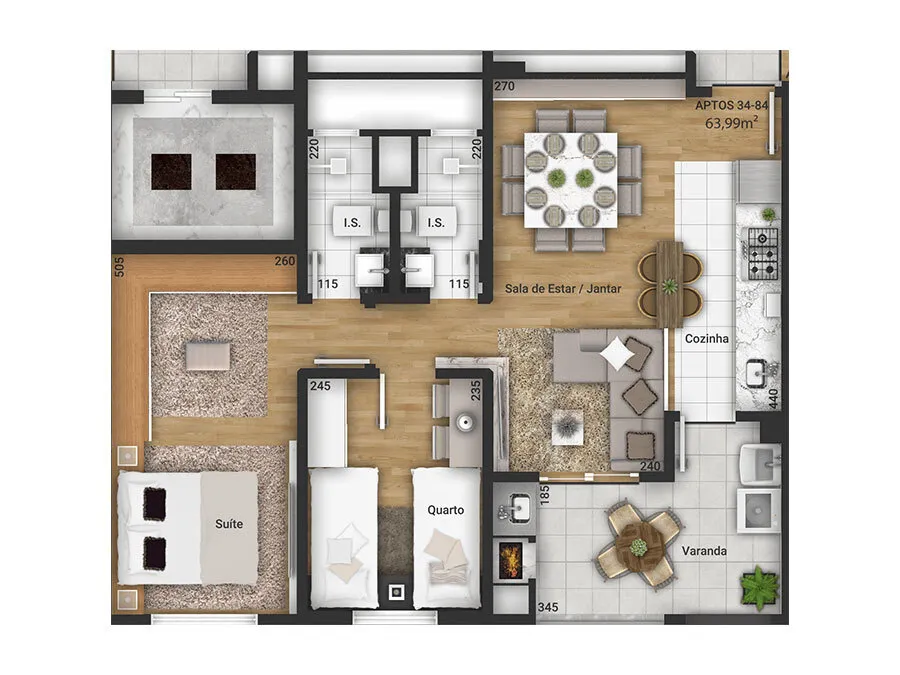 Imagem Apartamento à venda em Curitiba-PR, Tingui: 2 quartos, 1 suíte, 2 banheiros, 1 vaga de garagem, 56,98 m² de área. Venha conferir!