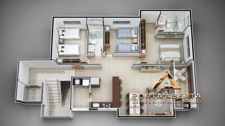 Imagem APARTAMENTO ALTO PADRÃO, 3 quartos sendo uma suíte - Iguaçu - CÓD 897