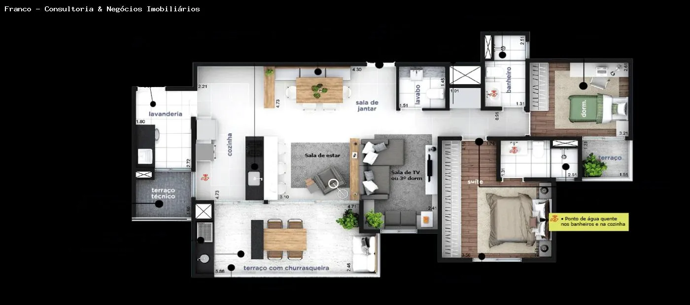 Imagem Apartamento para Venda em Santo André, Vila Assunção, 3 dormitórios, 1 suíte, 3 banheiros, 2 vagas