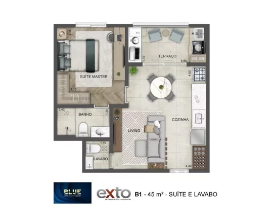 Imagem BLUE HOME RESORT JOCKEY - EXTO - Aptos de 62m², a 1 km da Estação Vila Sônia do Metrô!