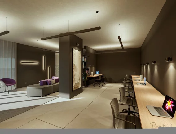 Imagem Apartamento de 1 dormitório, cozinha americana, área de serviço, e banheiro social. O Viva Trinda...