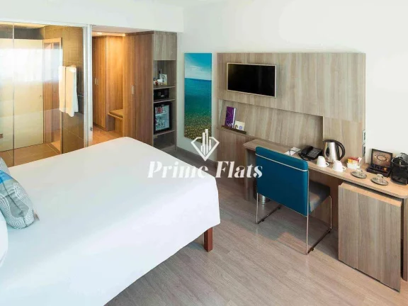 Imagem Flat disponível para venda no Novotel Santos Gonzaga, com 27m², 1 dormitório e 1 vaga