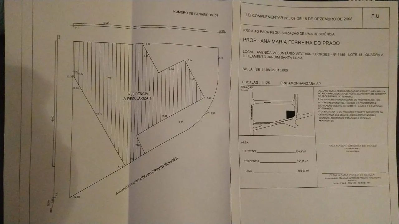 Imagem Casa à venda 2 Quartos, 1 Vaga, 259.9M², Jardim Santa Luzia, Pindamonhangaba - SP