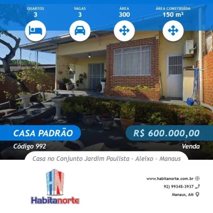 Foto do imóvel CASA NO CONJUNTO JARDIM PAULISTA - ALEIXO