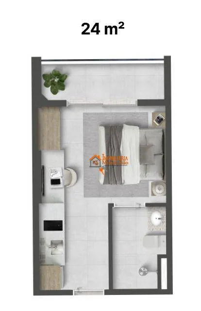 Imagem Flat com 1 dormitório à venda, 24 m² por R$ 470.900 - Centro - Guarulhos/SP