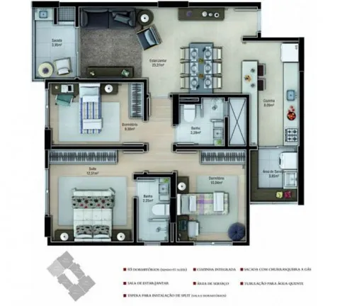 Imagem Apartamento com 3 Quartos à Venda, 160 m² em Centro - Criciúma