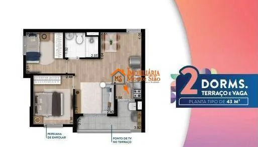 Imagem Apartamento com 2 dormitórios à venda, 43 m² por R$ 350.000,00 - Vila Augusta - Guarulhos/SP