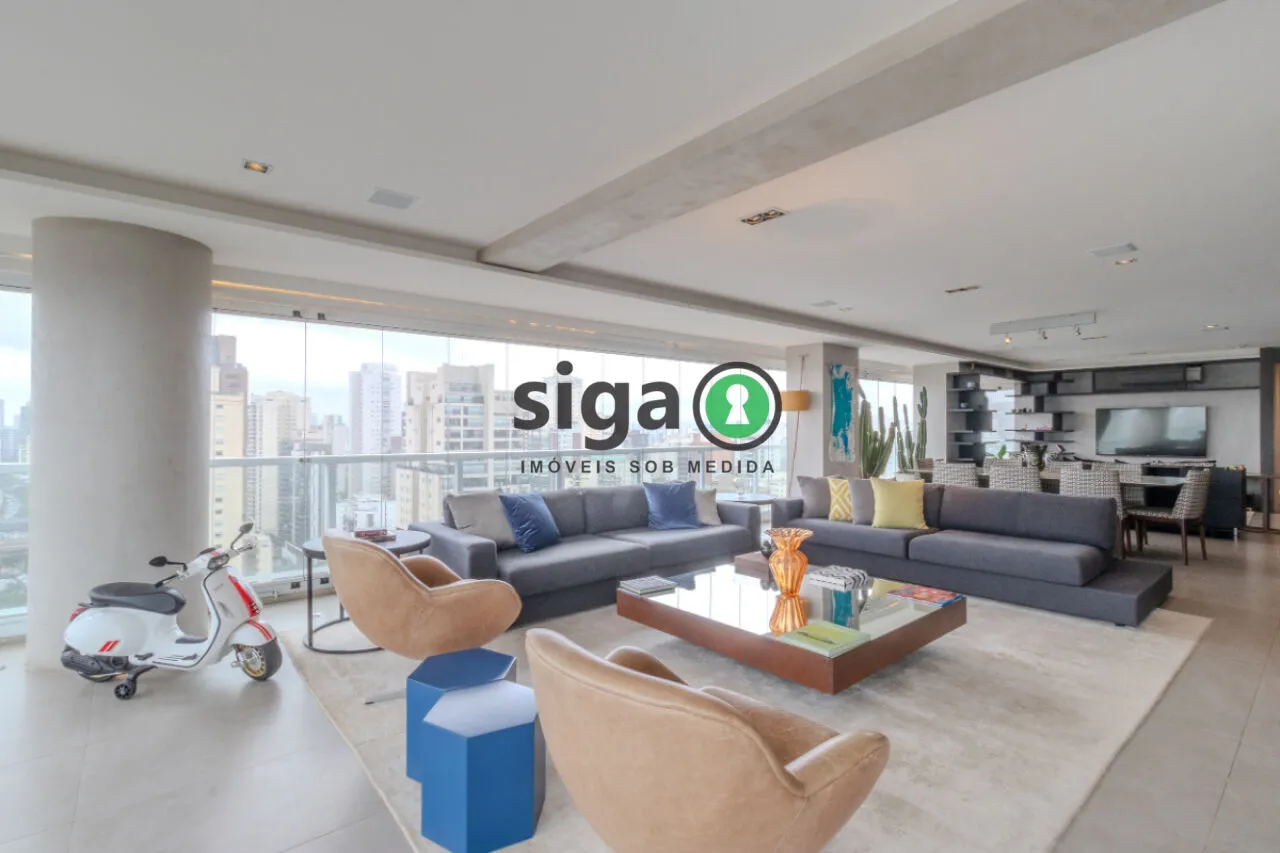 Imagem Apartamento à venda no Campo Belo - 219 m² - 3 suítes - 3 vagas - mobiliado - andar alto