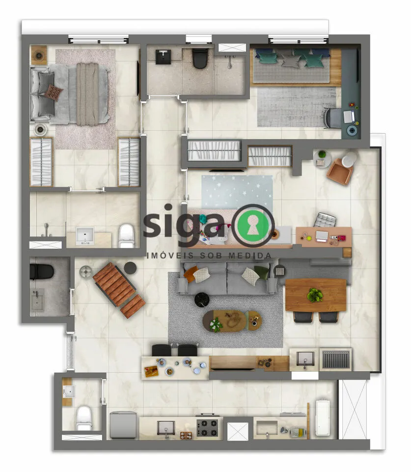Imagem Apartamento à venda no Brooklin, 92m², 3 quartos, varanda gourmet, 1 vaga, Próx. Metrô Brooklin