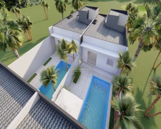 Imagem Casa com piscina em Guaratuba, Rua asfaltada, 700 metros do mar com 101,85 m construído.