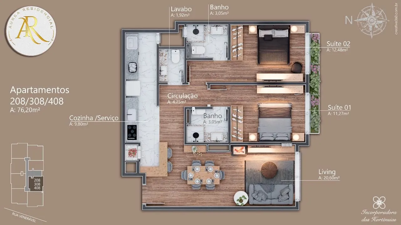Imagem Cobertura à venda em Gramado, Av. Central, com 3 quartos, 127.75m2