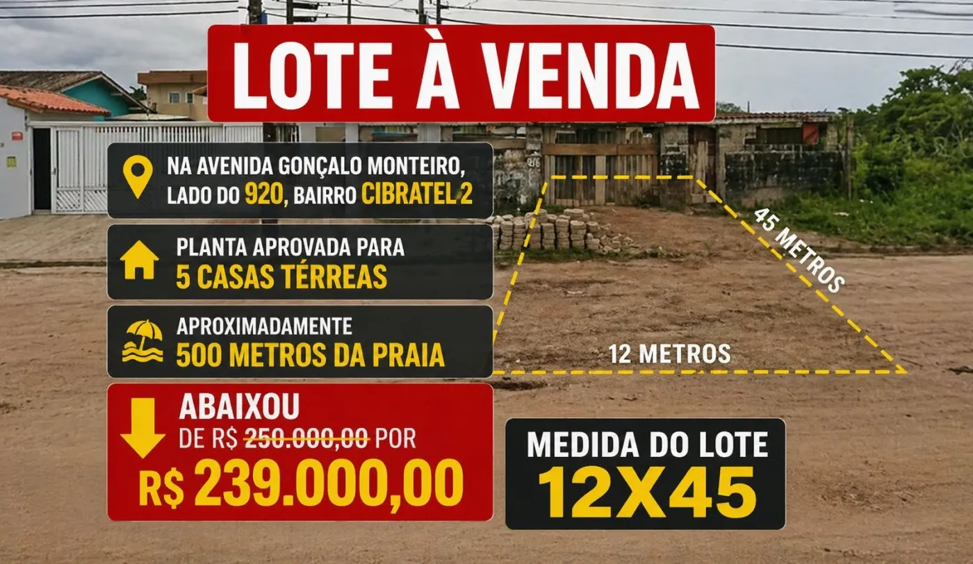 Imagem Terreno para Venda em Itanhaém, Cibratel II