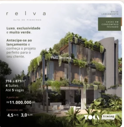 Imagem Casa em condomínio no Alto de Pinheiros, São Paulo-SP: 4 quartos, 3 suítes, 3 salas, 5 banheiros, 2 vagas, 470m²!