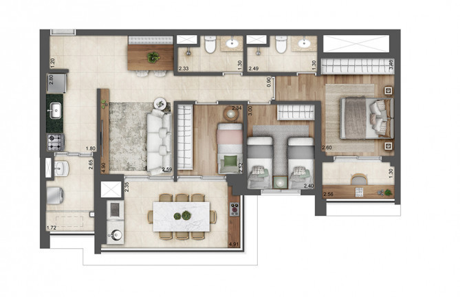 Imagem Apartamento com 3 Quartos à Venda, 84 m² em Jardim Papai Noel - São Paulo