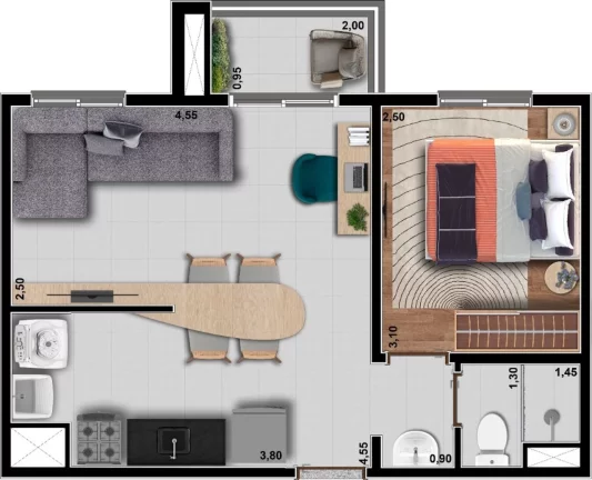Imagem ÁTRIO SÃO PAULO - VITTA RESIDENCIAL - Studio de 38m², a 5 min da futura estação da Freguesia do Ó!