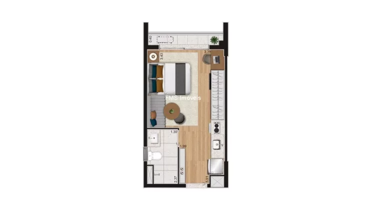Imagem Vila Nova Conceição: Apartamento 1 quarto para venda ou locação em São Paulo-SP, com 24m² e 1 banheiro.