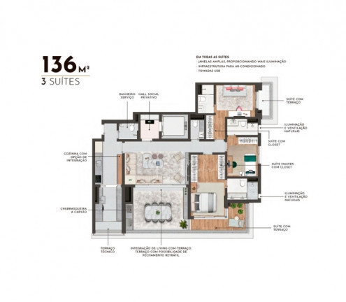 Imagem Apartamento com 3 Quartos à Venda, 136 m² em Jardim Aurélia - São Paulo