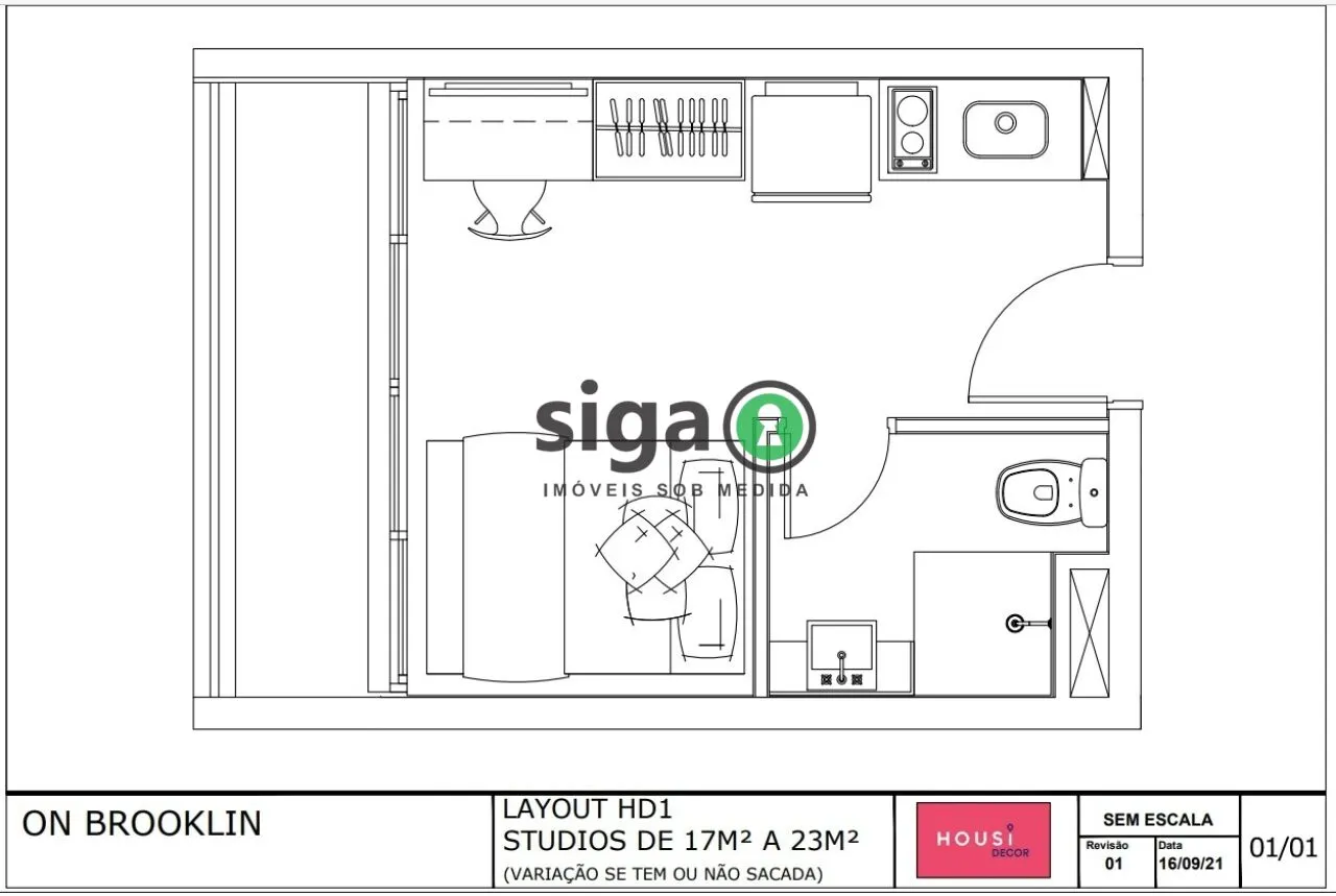 Imagem Studio 22 m² On Brooklin ? Vida prática no coração do Brooklin