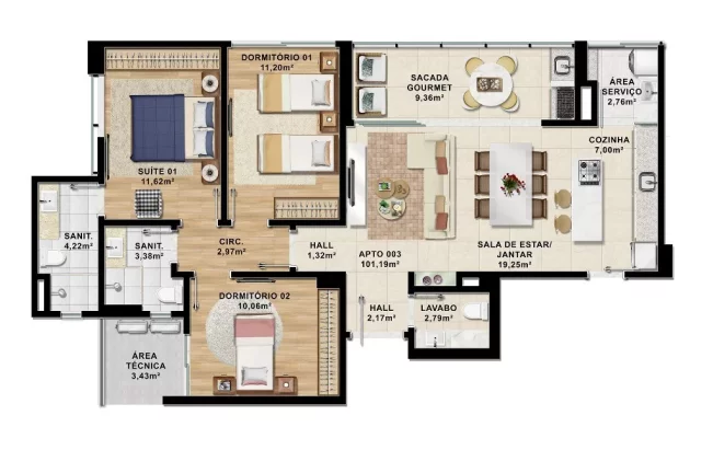 Imagem Apartamento 3 suítes alto padrão no Renato Gonçalves - Barreiras-BA