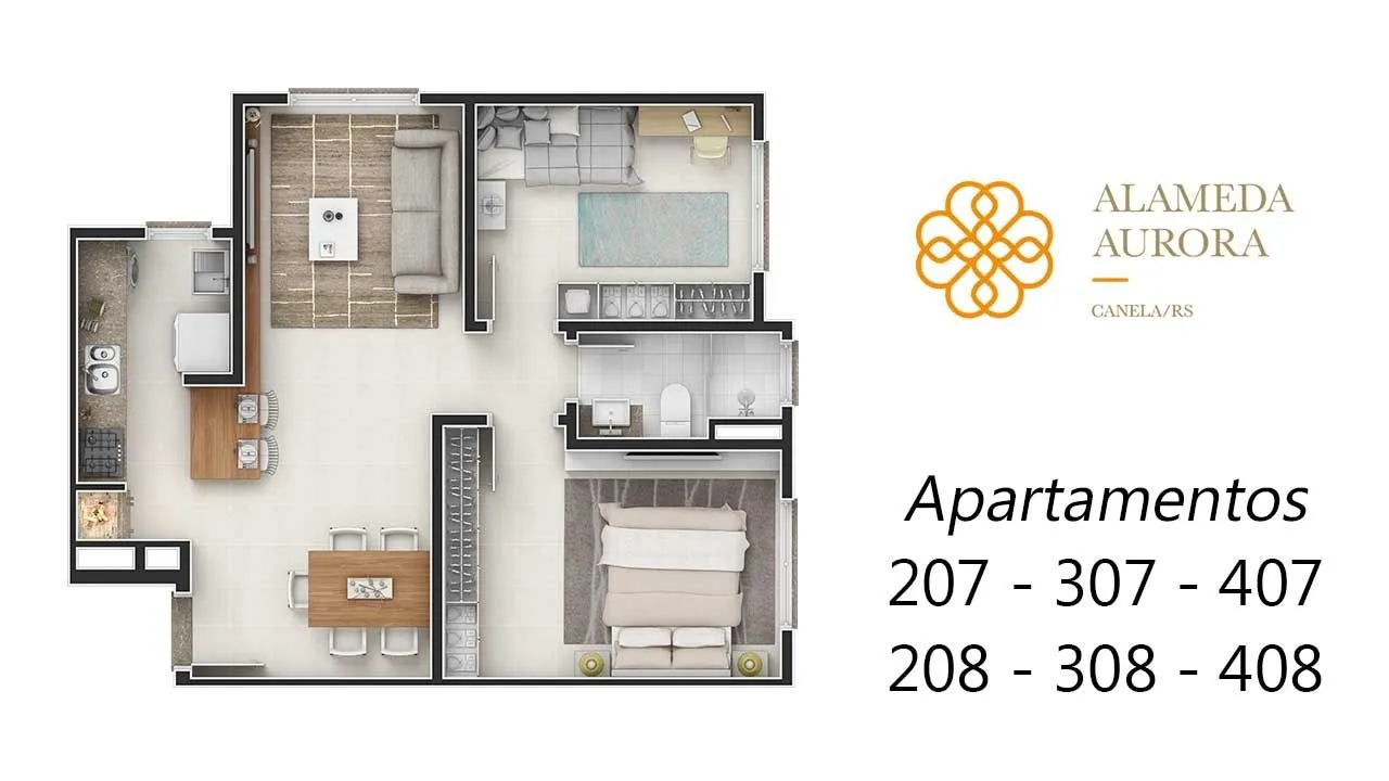 Imagem Apartamento à venda em Canela, Centro, com 2 quartos, 59.07m2