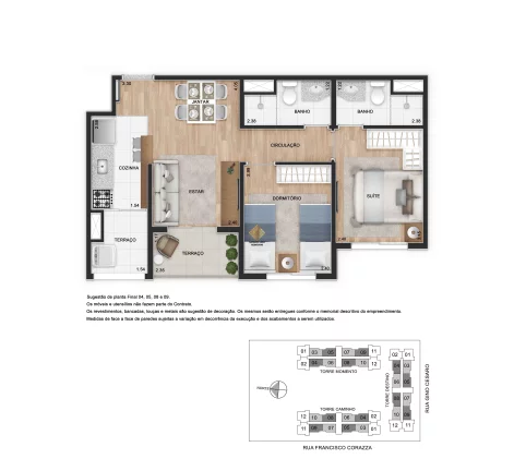 Imagem OPORTUNIDADE APARTAMENTO 50M², 2 DORMITÓRIOS SENDO 1 SUÍTE, TERRAÇO COM 1 VAGA - LAPA - SÃO PAULO / SP
