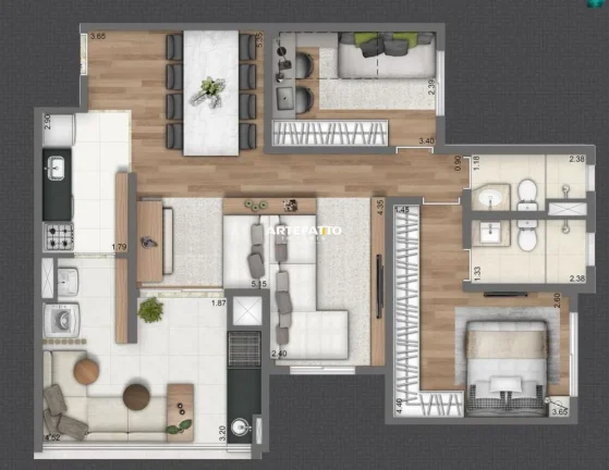 Imagem Com 2 Dormitórios(suite), 2 Vagas Fixas, 1 Depósito na Garagem ao Lado do Metrô