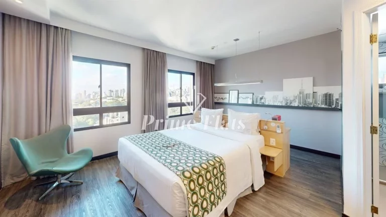Foto do imóvel Flat disponível para venda no Mercure São Paulo Pinheiros Hotel, com 28m², 1 dormitório e 1 vaga de garagem em Rua Capote Valente