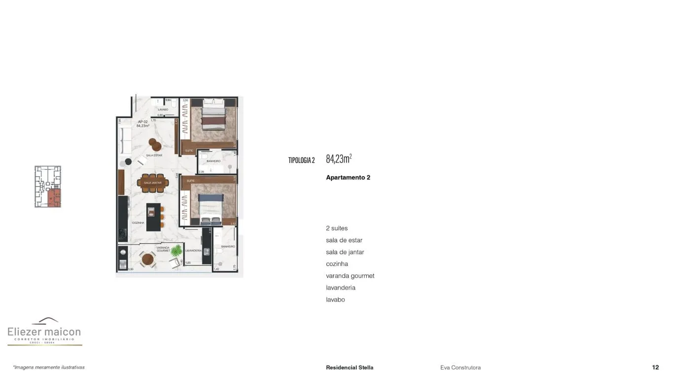 Imagem Apartamento a venda - 3 quartos ou 2 suítes Residencial stella | Poços de caldas