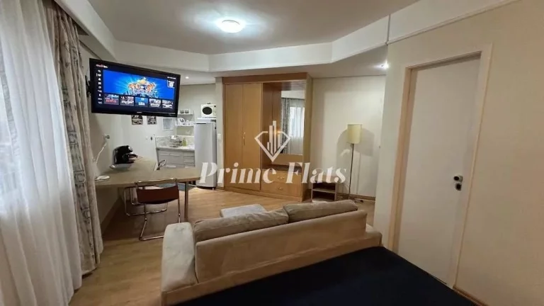 Imagem Flat disponível para venda no Hotel Bienal Suítes, com 28m², 1 dormitório e 1 vaga