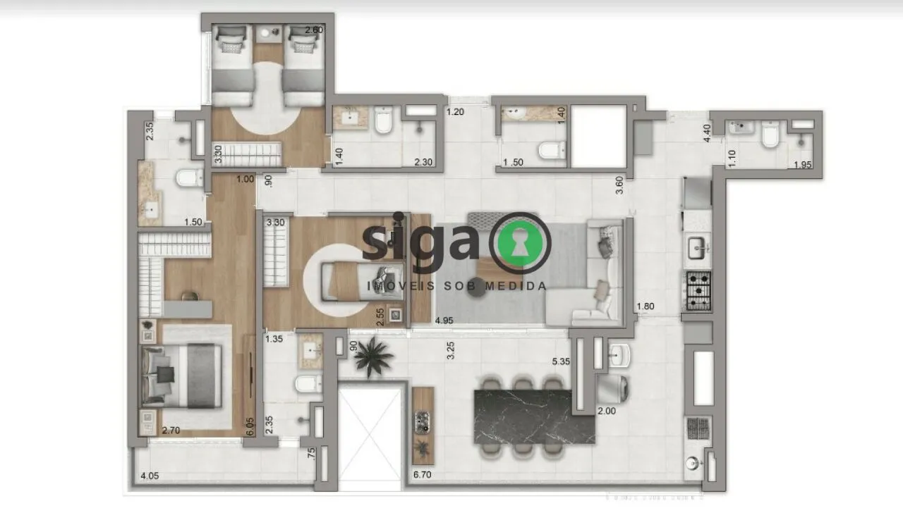 Imagem Apartamento para venda no Brooklin 03 suítes, São Paulo - SP