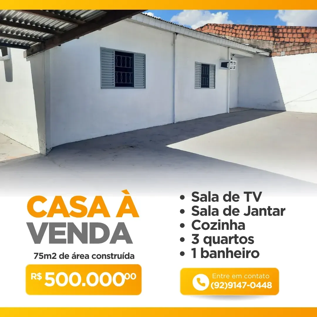 Imagem Casa com 3 Quartos à Venda, 75 m² em Alvorada - Manaus