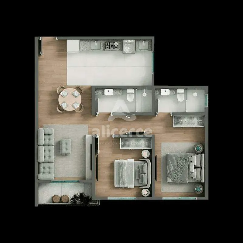 Imagem Apartamento à venda com 3 quartos 1 suíte, 85,37m² em Centro Biguaçu