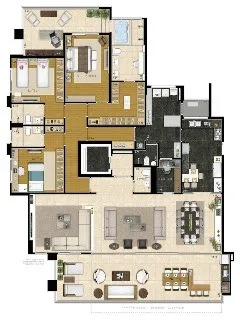Imagem Apartamento de luxo no Jardim Anália Franco: 3 suítes, 5 vagas, 280m² - Condomínio Edifício Camille Claudel