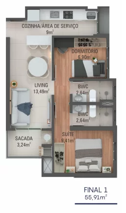 Imagem Yes Ecoville - Apartamento à venda no bairro Mossunguê - Curitiba/PR