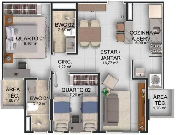 Imagem Apartamento 3 dormitórios para Venda em Teresina, São Cristovão, 3 dormitórios, 1 suíte, 2 banheiros, 2 vagas